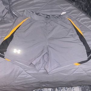Grey/ Orange UA running shorts Men size M